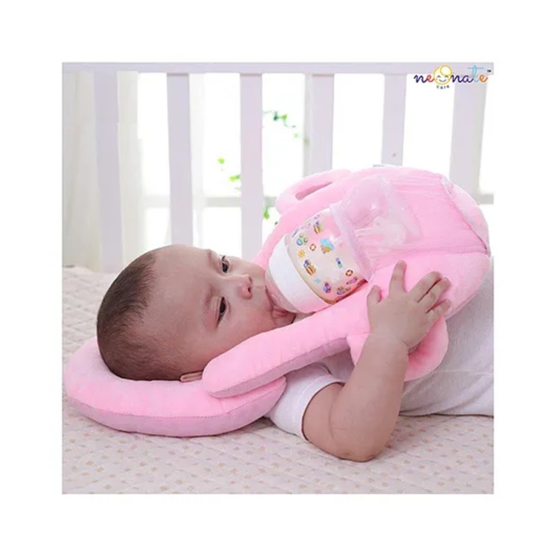 NeonateCare Kids infant New Born Baby Pillow and Self Feeding Pillow( Pink)