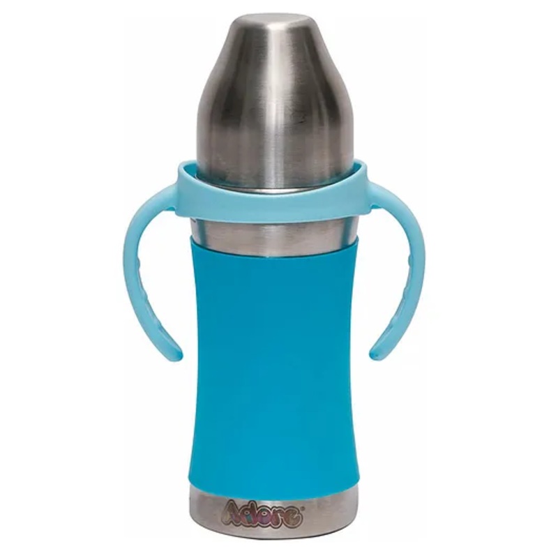 Soi! Stainless Steel Straw Sipper with Sleeve and Handle Blue – 250 ml