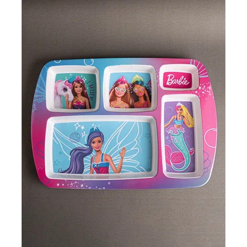 Superware Melamine Kids  5 Section Plate -Barbie  Angle