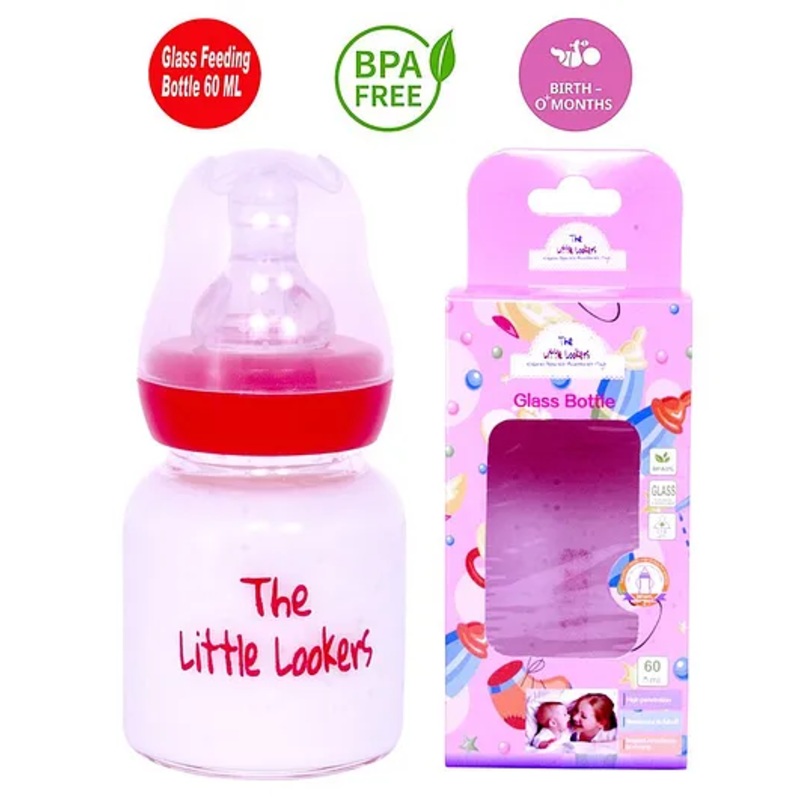 The Little Lookers High Borosilicate Glass Feeding Bottle Red – 60 ml