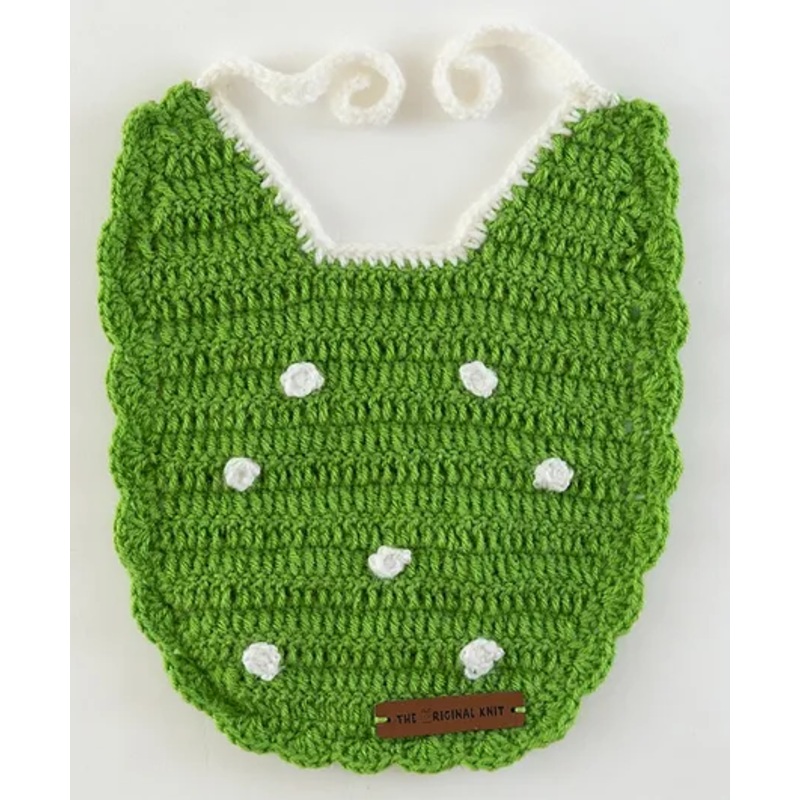 The Original Knit Snow Flake Design Bib – Green