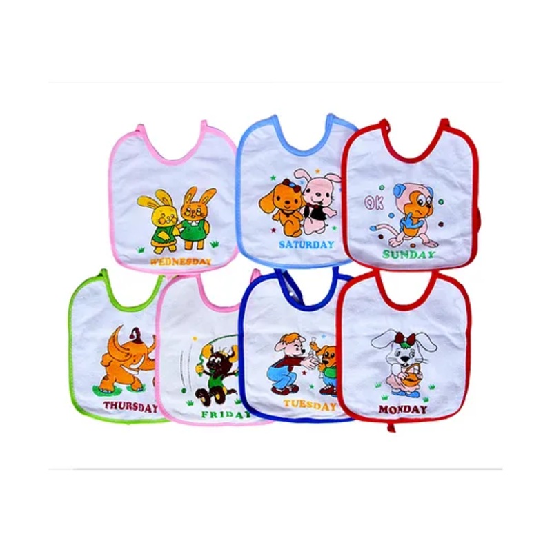 Tiny Tycoonz Cotton Bibs Pack Of 7 – Multicolor
