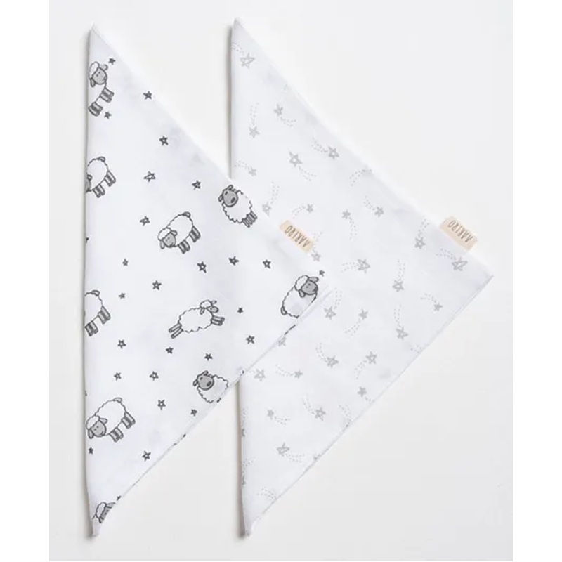 Aariro Organic Cotton Muslin Washcloth Counting Sheep  Set of 2