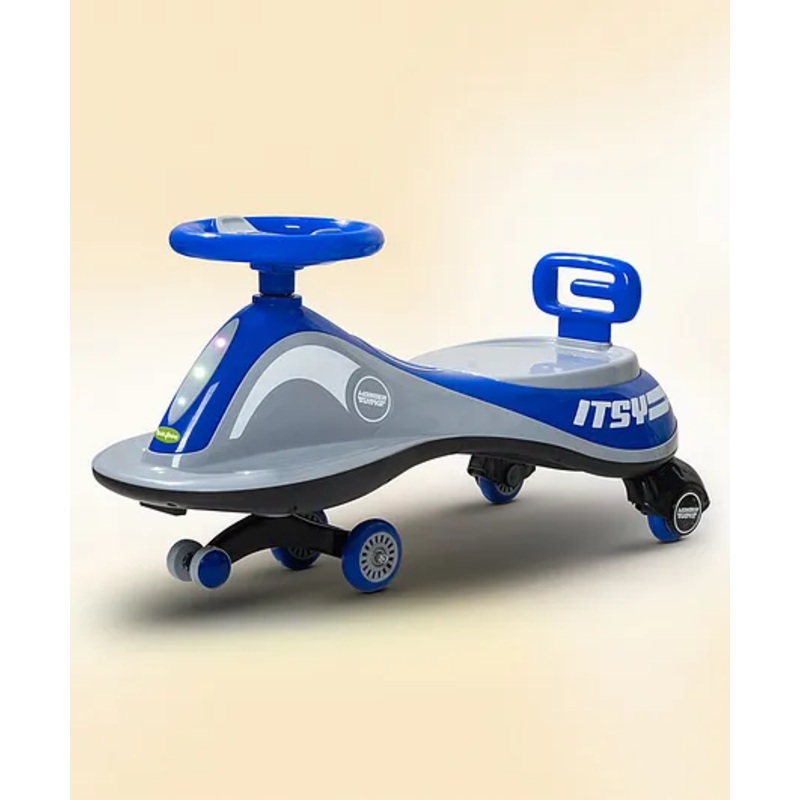 Baybee Pulto Kids Magic Swing Cars for Kids, Twister Ride on Toy Kids Car with LED Lights, PP Wheels & Music (Blue)