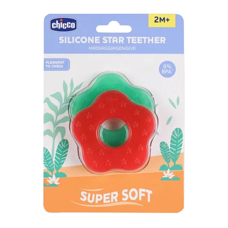 Chicco Teether Supersoft Star Design Pack of 2 – Red & Green