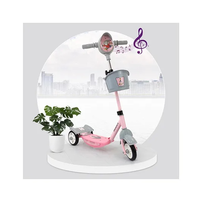 Dash Noddy Deluxe Scooter with Height Adjustable Handle & Light Music – Pink