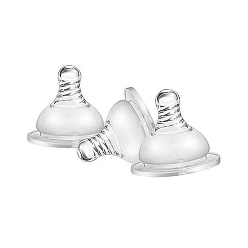 DOMENICO Natural Wide Neck Nipple for All Kinds of Wide Mouth Feeding Bottles Pack Of 3 – White