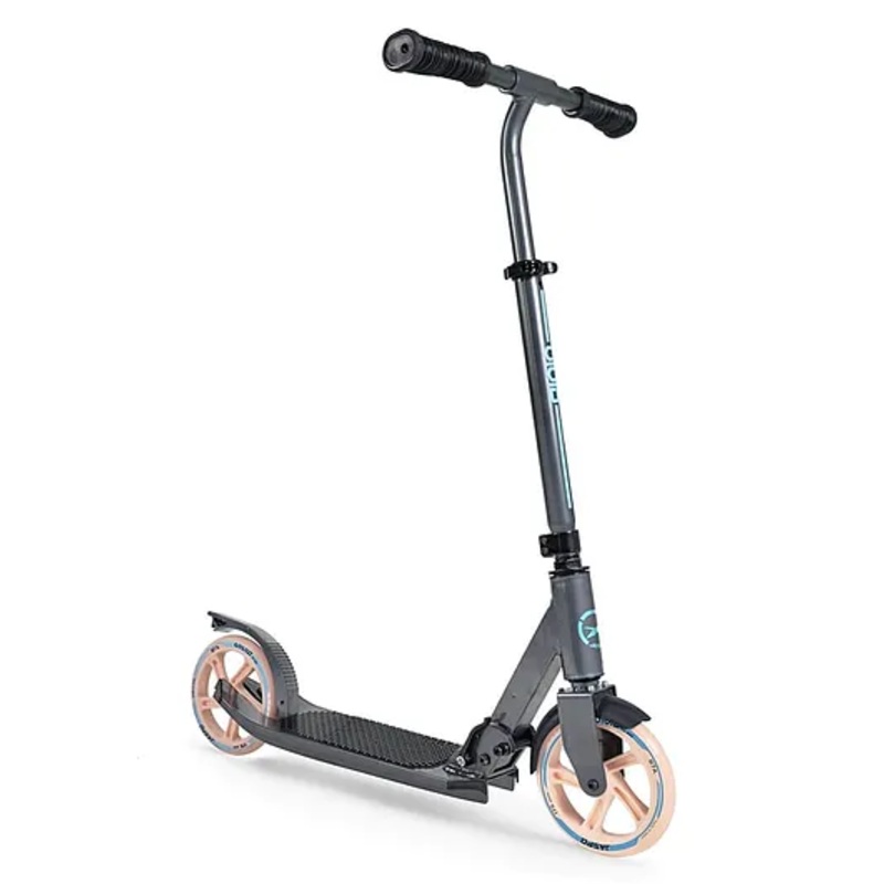 JASPO Vivid Kick Scooter 175Mm Pu Wheels, Weight Limit 120 Kg,Rear Brakes,Rubber Grip Surface,for Tar Roads,3 Size Adjustments for Kids Youth & Adults (Vivid, Grey)