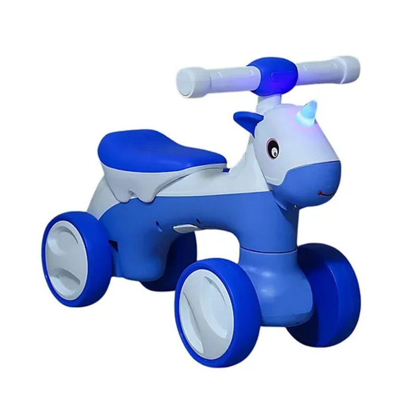 JoyRide 2 in 1 Unicorn Horse Manual Push Ride on  for Kids with Balance Bike Mode | Music & Light | Manual Push Bike for Kids | 1-5 Years Manual Push Ride on