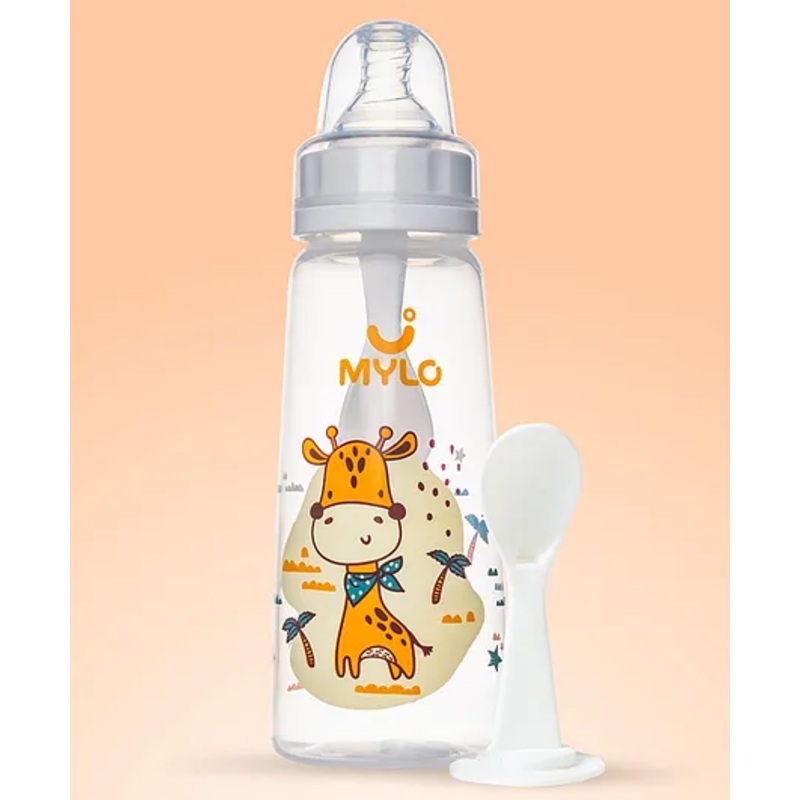 Mylo Baby Natural Feeding Bottle Slim Neck Grey – 250 ml