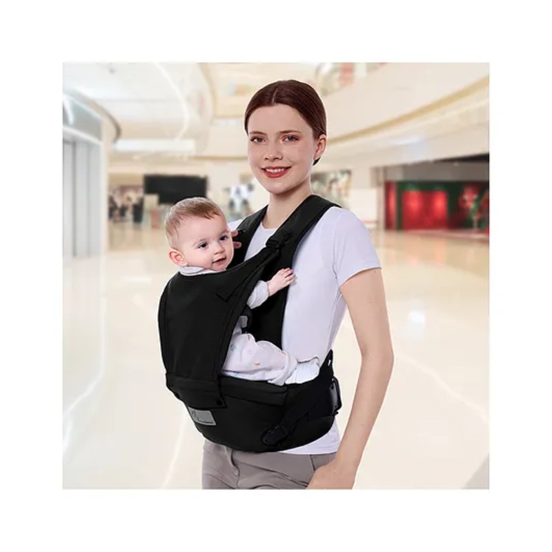 R for Rabbit Baby Carrier for New Born 5 in 1 Hip Seat Front Carry Position Upsy Daisy Cozy Carrier Adjustable Straps – Black