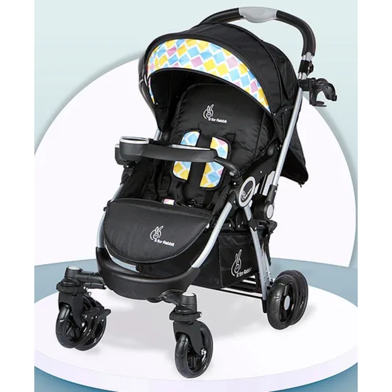 R for Rabbit Chocolate Ride Stylish Baby Stroller and Pram for Baby, Kids, Infants, Newborn, Boys & Girls of 6 Months to 3 Years (Black Multi)