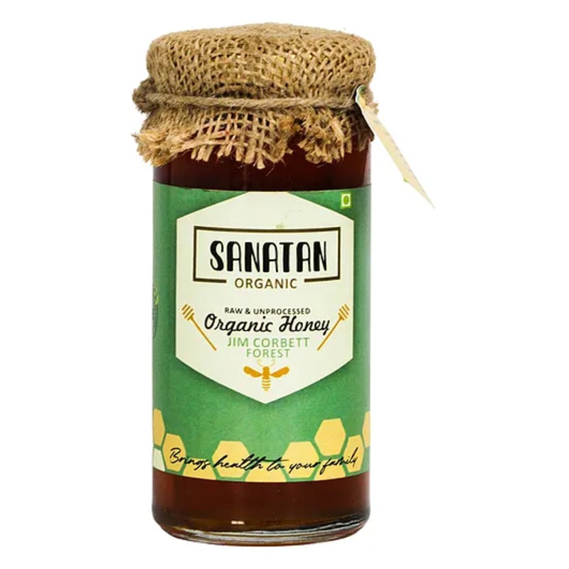 Sanatan Organic Wild Forest Jim Corbett Honey Glass Bottle – 275 g