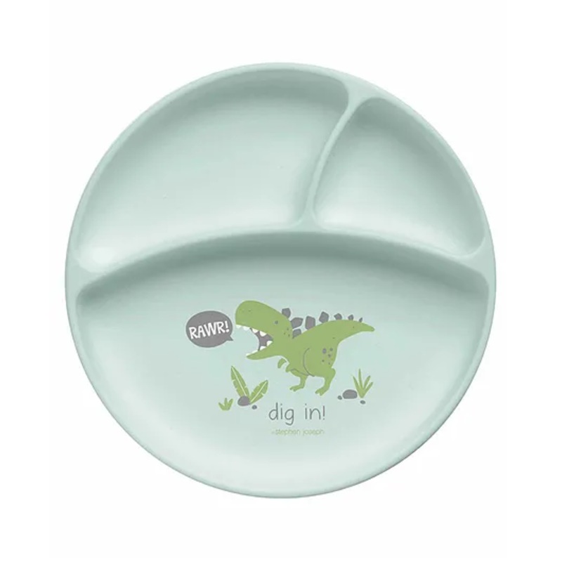 Stephen Joseph Silicone Plate Dino Print – Green