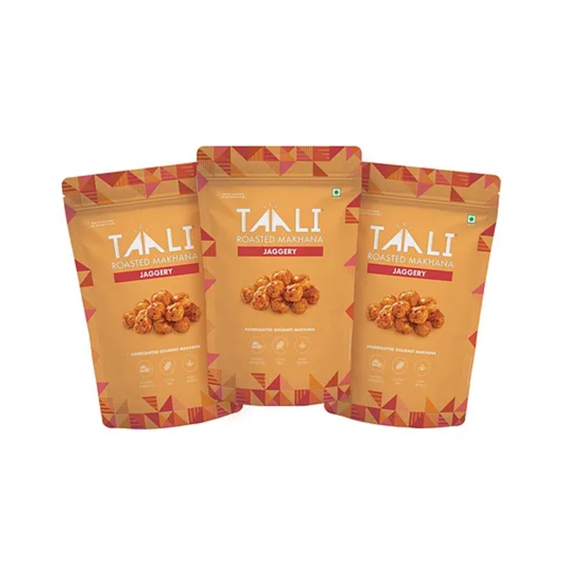 Taali Jaggery Makhana | Roasted-Not Fried | Sweet, Crunchy Goodness for Kids|75g Pack of 3