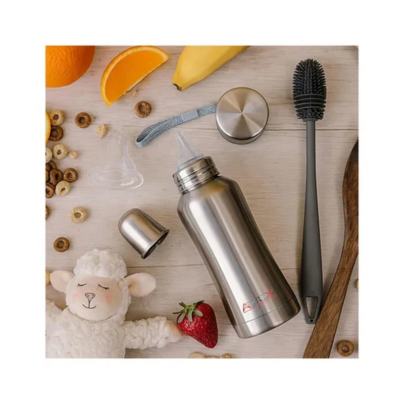 AEREX Stainless Steel Baby Feeding Bottle for Milk With Cleaning Brush & Extra Nipple 2 in 1 Hot & Cold Baby Feeding Milk Bottle | Feeding Bottle for Babies, Infants & Toddlers