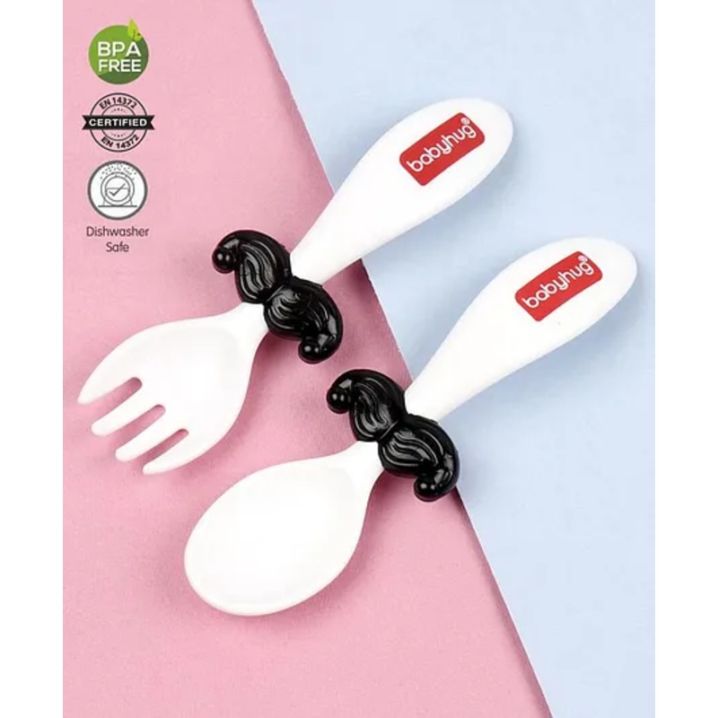 Babyhug Spoon & Fork Set – Black