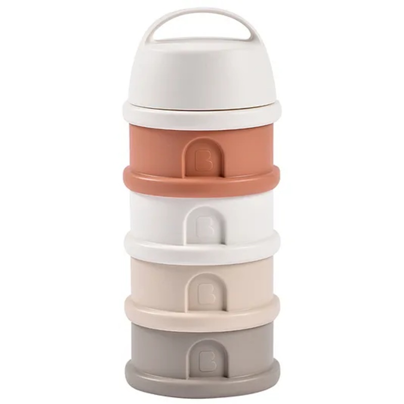 Beaba Stacked Formula Container with 4 Compartments  – Terracotta