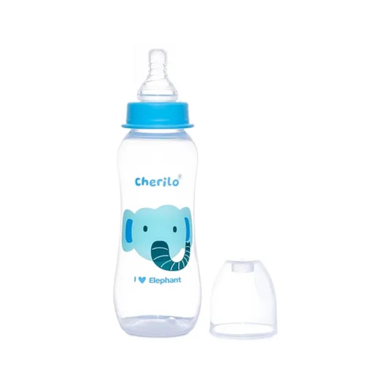 Cherilo Anti-Colic Baby Feeding Bottle Baby Panda Style Clear Blue – 250 ml
