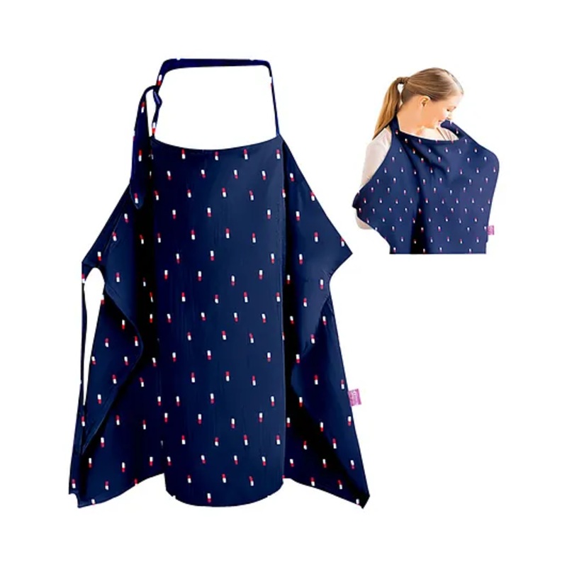 Get It Premium multi usage Breastfeeding Cover Apron Model nursing cover adjustable strap easy Use in travel – Navy Blue Print