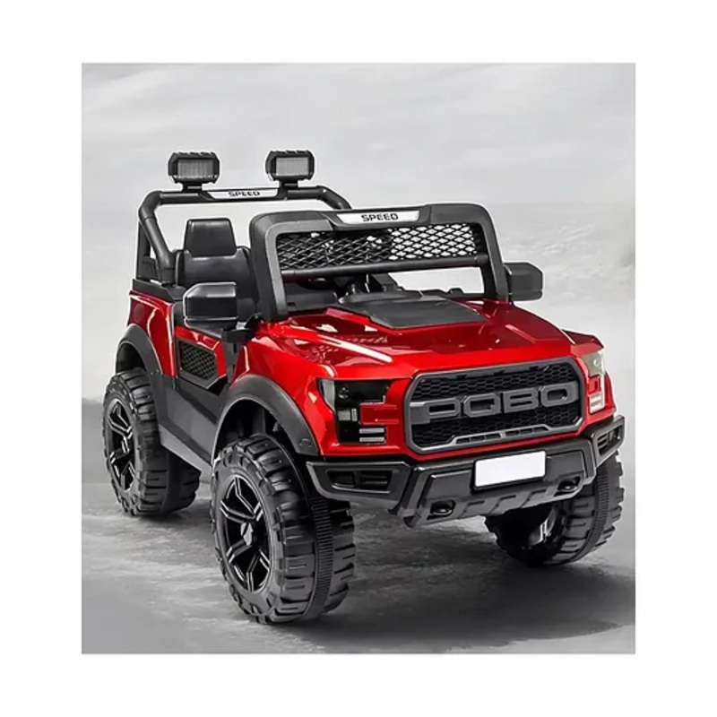 JN Creations 12V 4X4 PQBO 888 Kids Battery Operated Ride on Jeep with Remote Control, Light & Music (RED Painted)