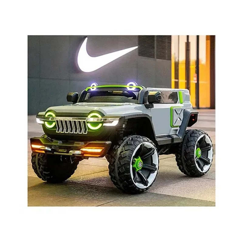 Little pup  Battery Operated Ride On Jeep with Music and Lights Grey