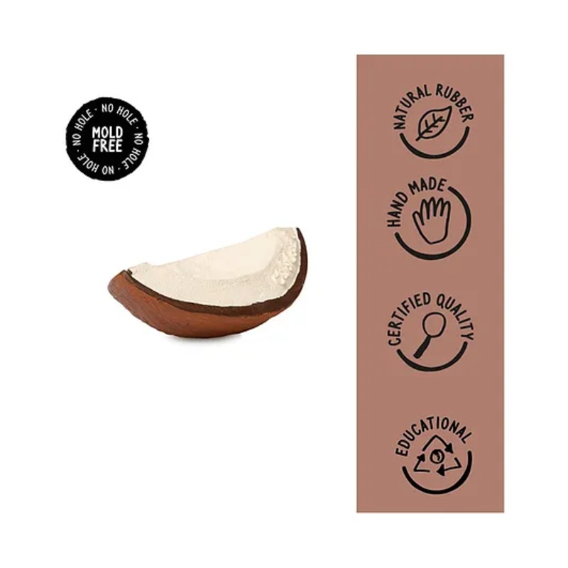 Oli & Carol Natural Rubber Teether for baby- Soft & Chewable -Coco the Coconut( )