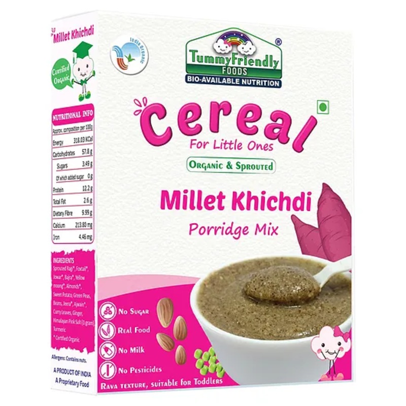 Organic Toddler Millet Khichdi Mix – Vegetable Enhanced, Ragi-Rich, Non-GMO, Sprouted Grains, 200 gm for 12M-3Y