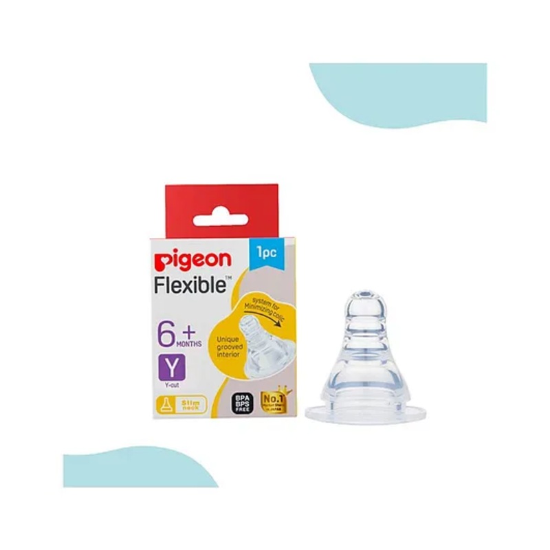 Pigeon Peristaltic Y Cut Nipple – White