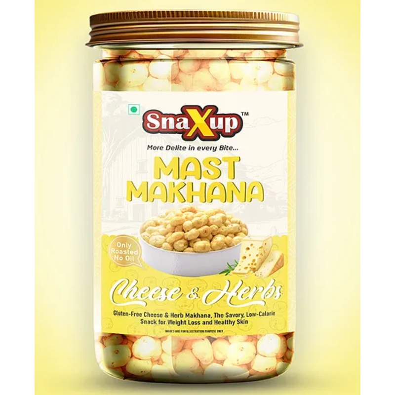 SnaXup Roasted Mast Makhana – Cheese & Herbs 80 g