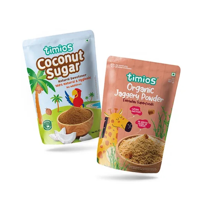 timios Natural Sweetner Coconut Sugar & Jaggery Powder Pack of 2 – 100 g Each