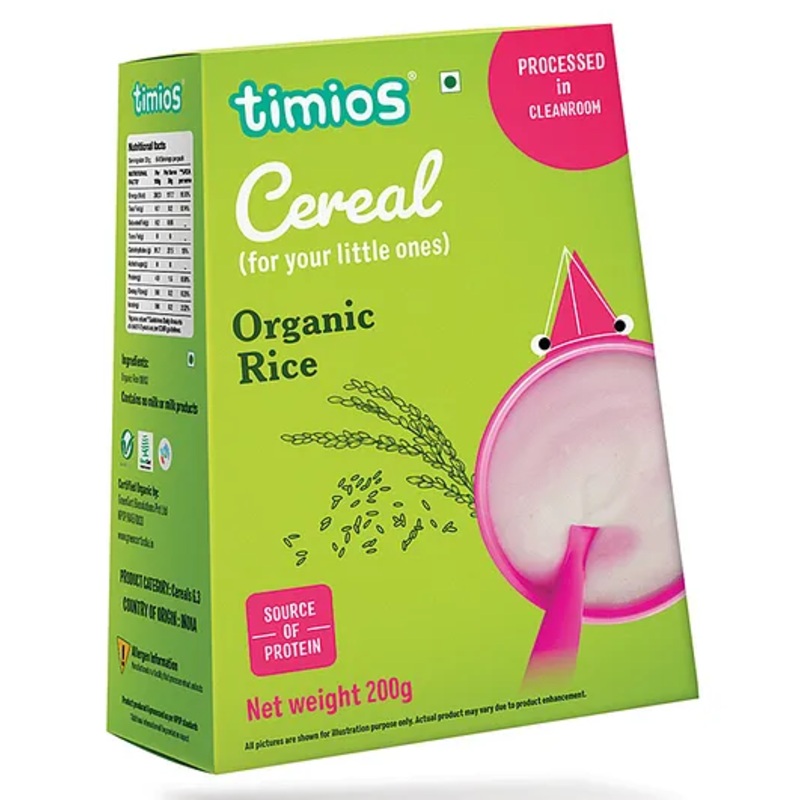 Timios Organic Rice Porridge High Fiber, No Additives – 200 g