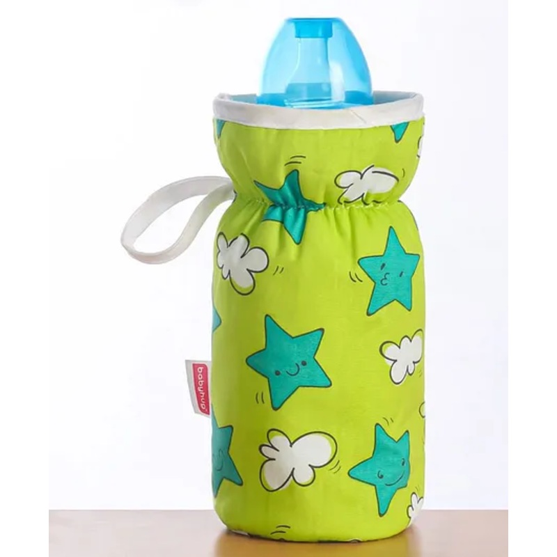 Babyhug Bottle Cover with Star Cloud Print Medium Green – Fits Upto 120 ml to 260 ml Bottle