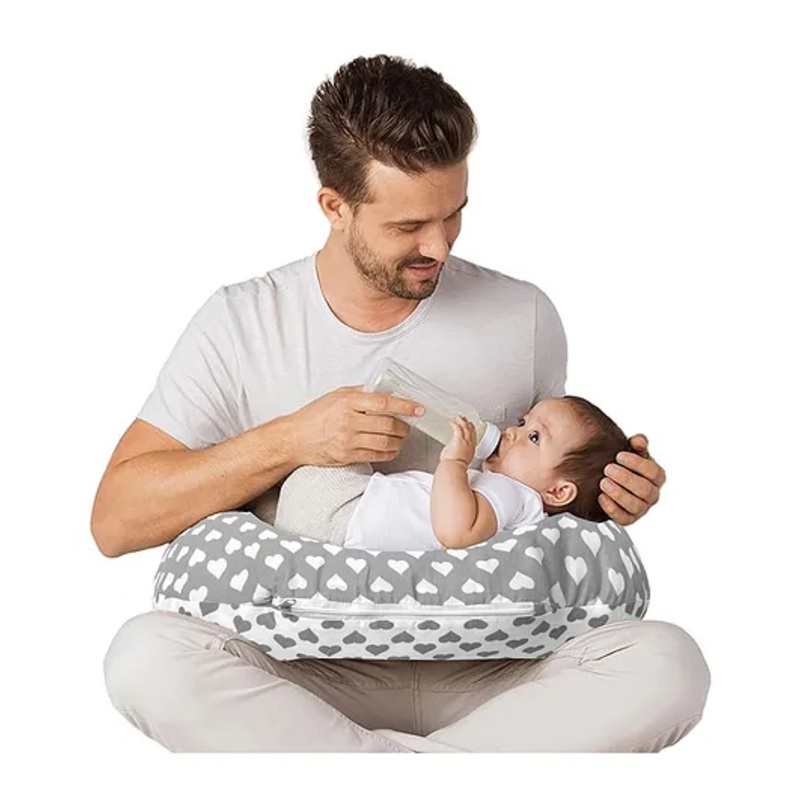 VParents Rosy Multipurpose Feeding Nursing Cum Maternity Pillow – Grey