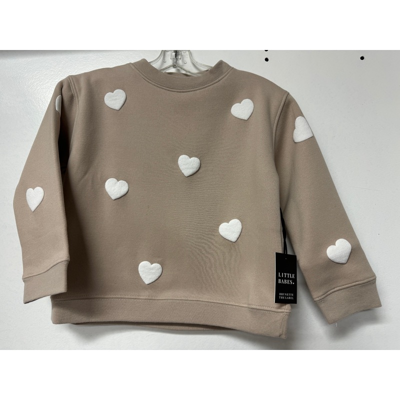 Brunette the Label Crew All Over Heart -Oyster