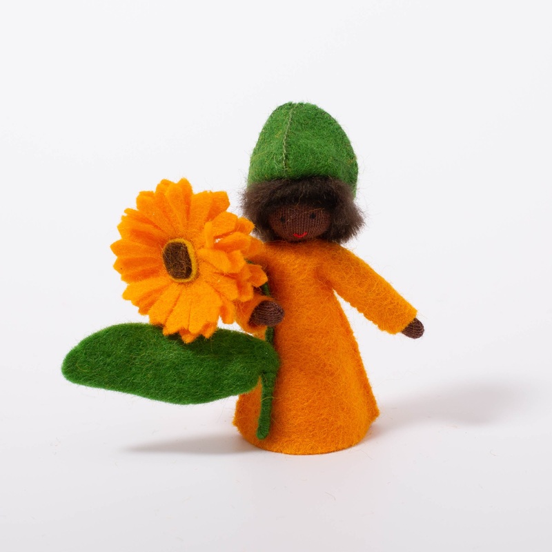 Flower Fairy Calendula in Hand | Dark Skin Tone