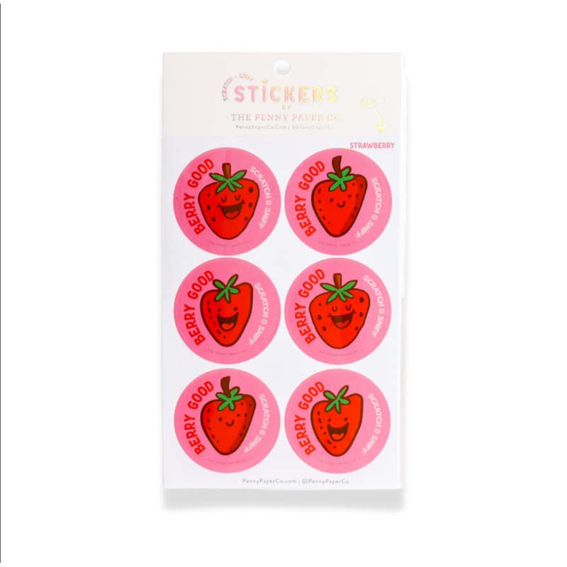 The Penny Paper Co. Scratch and Sniff Stickers – Berry Good, Strawberry