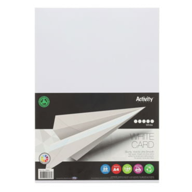 A4 Card White 160gsm 50pk