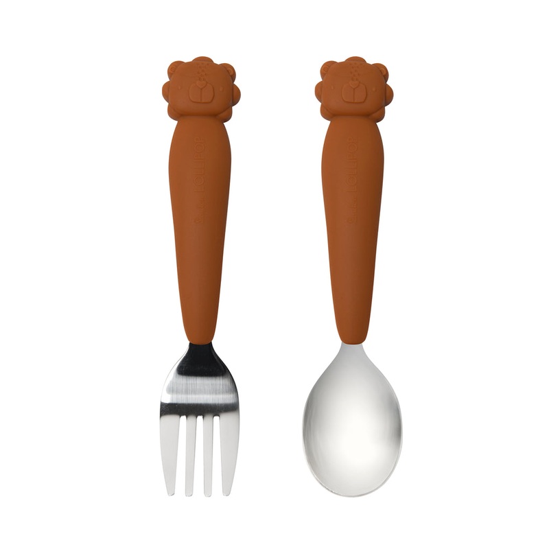 Loulou Lollipop Kid’s Spoon/Fork Set – Lion