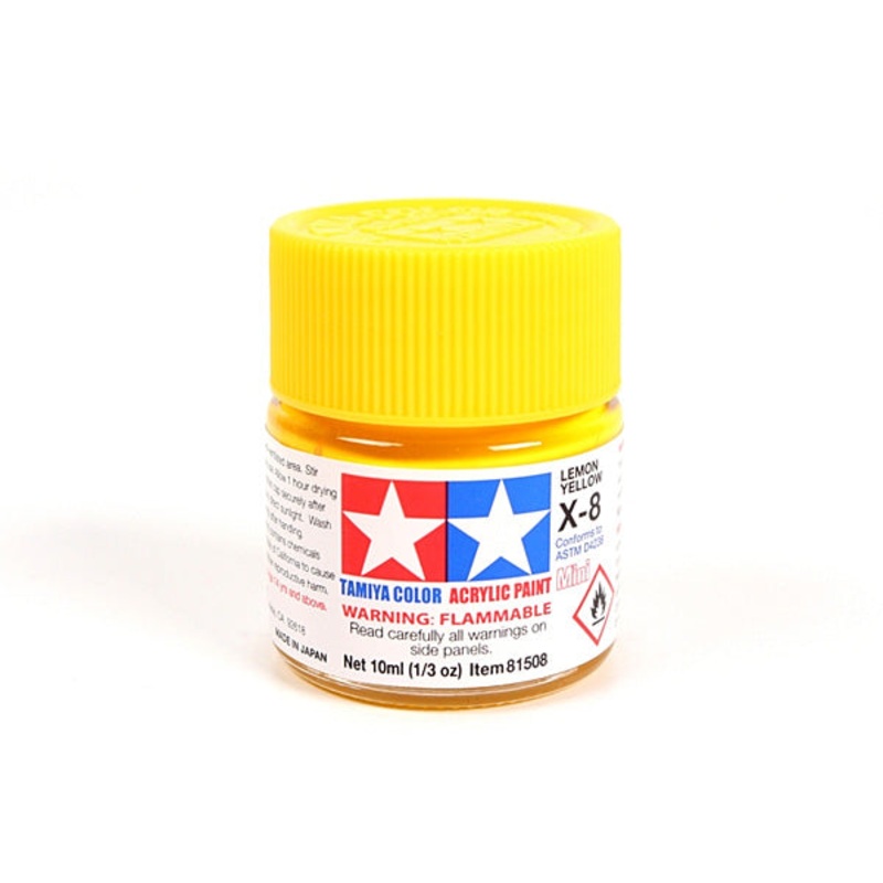 Tamiya Acrylic Mini X-8 Lemon Yellow Paint
