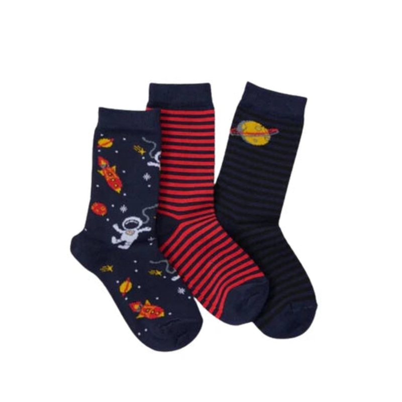 Columbine | Bamboo Crew Socks 3 Pk Space