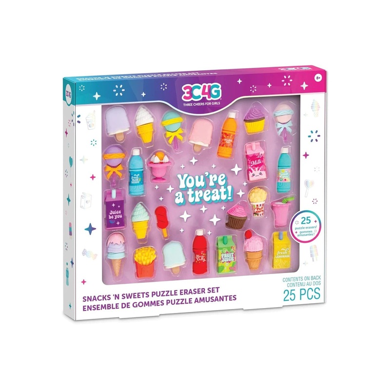 3C4G | Snacks & Sweets Puzzle Eraser Set