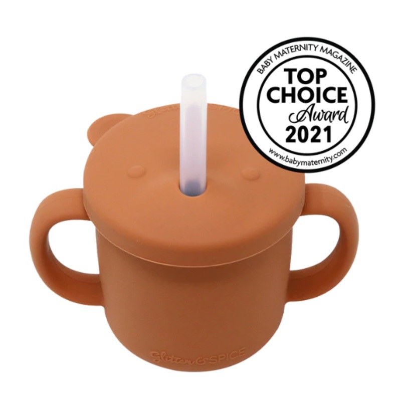 Glitter & Spice Grow With Me Silicone Bear Cup Moroccan Clay