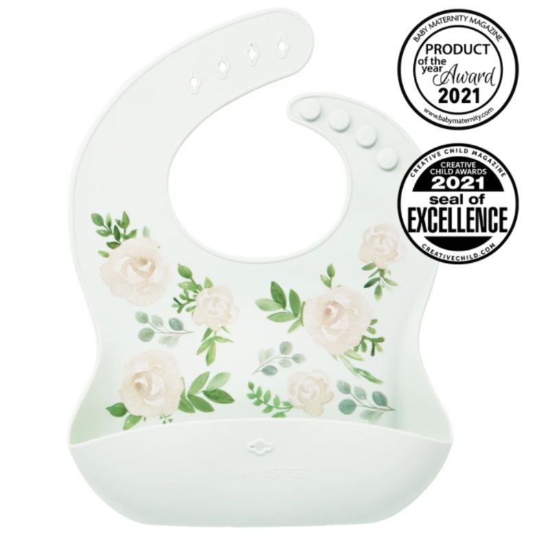 Glitter & Spice Silicone Printed Food Bib Vintage Floral