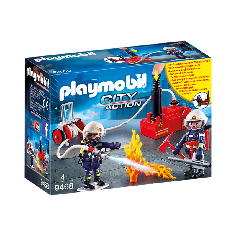 Playmobil 9468  City Action Fire Dept Firefighters with Water Pump *