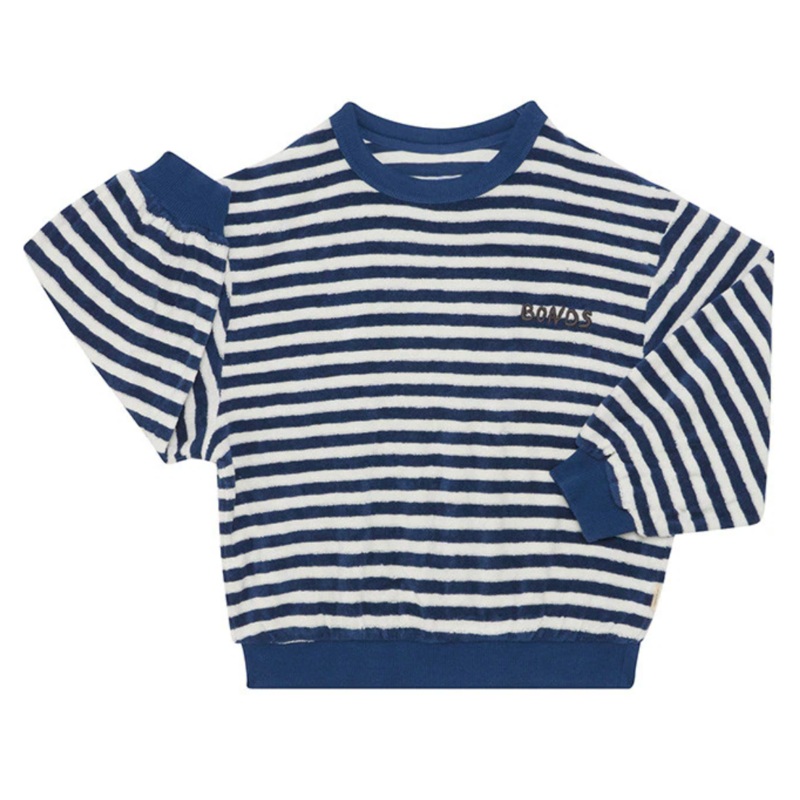 Bonds | Kids Terry Towelling Pullover – Bastille Blue/White