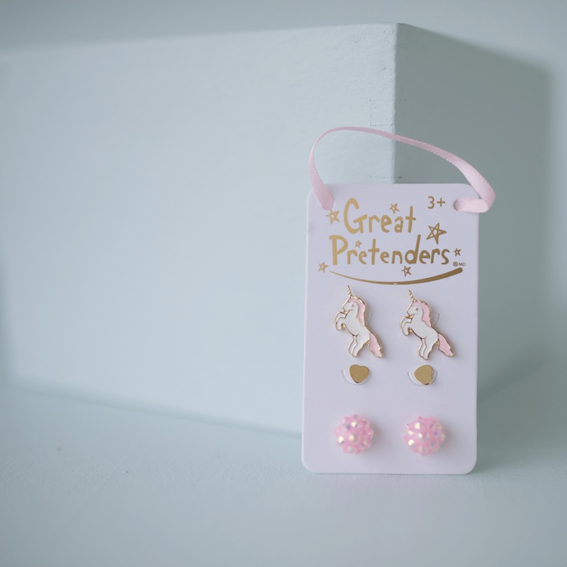 Great Pretenders 90602 Boutique Unicorn Studded Earrings 3 sets