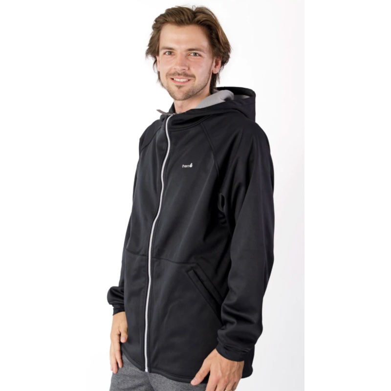 THERM All-Weather Hoodie – Black | Waterproof Windproof Eco – Mens