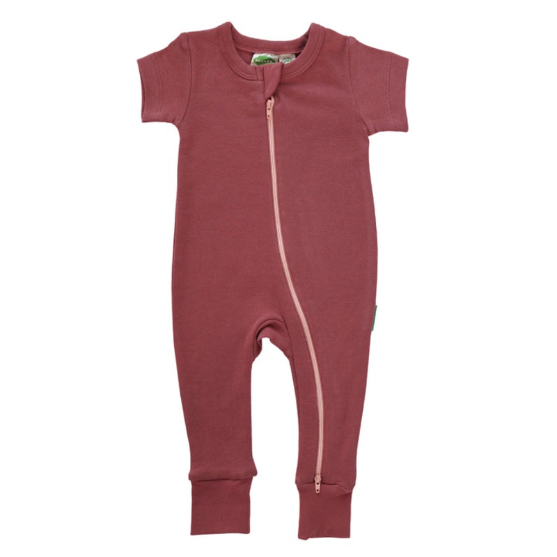 Parade Essential Basics ‘2-Way’ Zip Romper – Short Sleeve Rose
