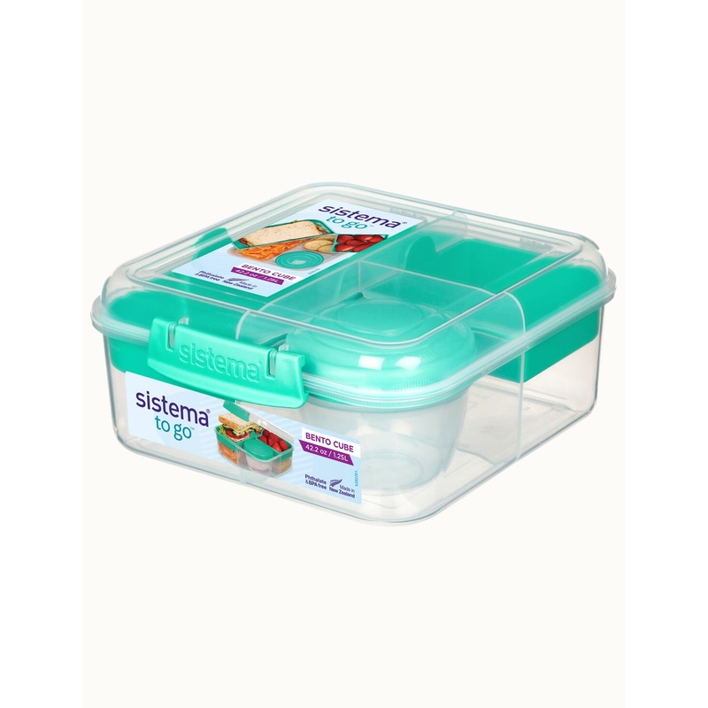 Sistema 1.25L Bento Cube To Go Teal
